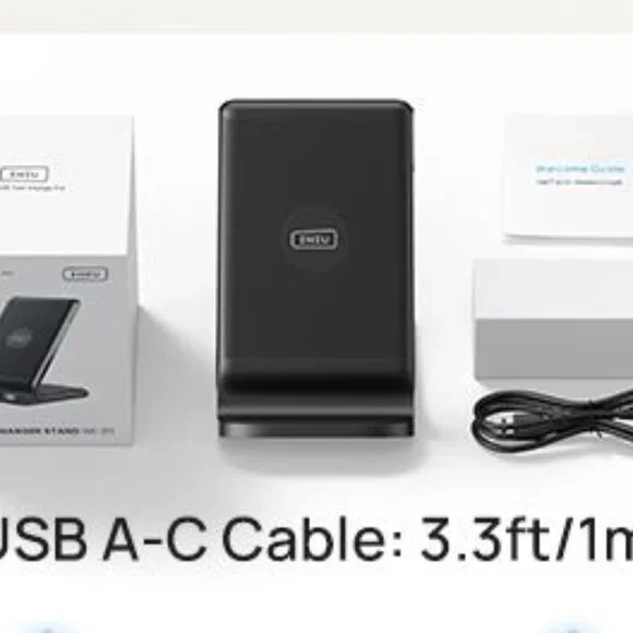 INIU Wireless Charger, 15W Fast Qi-Certified Wireless Charging Stand - Picture 2 of 10